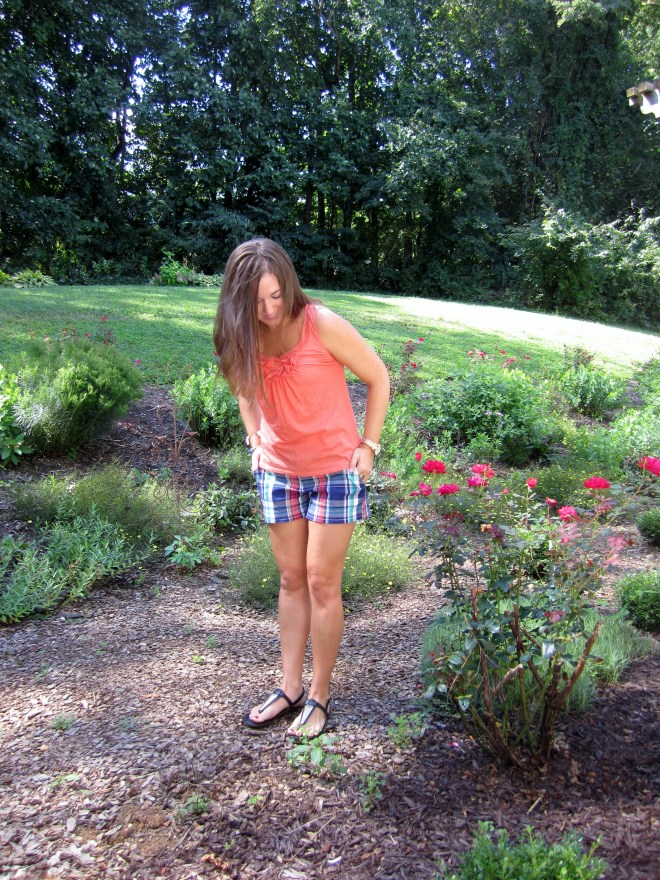Top: Loft Factory Shorts: Banana Republic Outlet Shoes: Dolce Vita from Saks Off Fifth